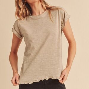 Aemi + Co Lettuce Edge Round Neck Short Sleeve, 1J-T054